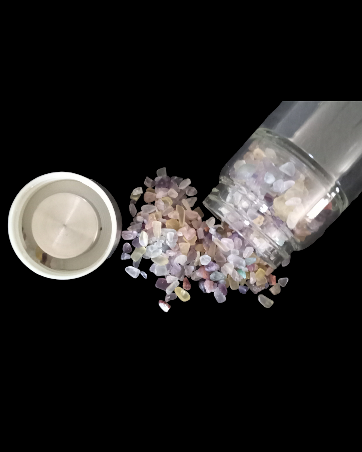 Crystal Infused Glass Water Bottle (Fluorite)